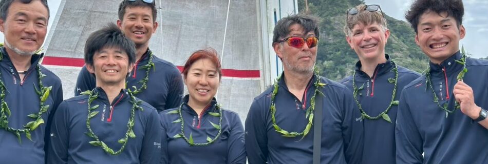 BITTER ENDチーム：後方が鈴木艇長。前方左から重野さん、宮内さん、永岡さん、清水さん、ダビットさんと内海くん